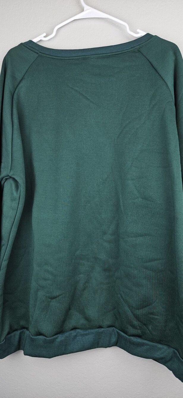Nwot Grinch Adult Unisex Sweatshirt XL Green Wide Collar - Picture 5 of 7